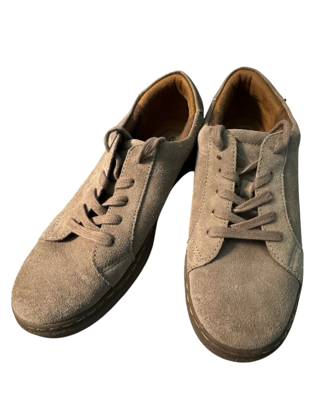 Eurosoft by Sofft Suede Low Top Sneakers Women's 7.5M Tan Lace Comfort Shoes